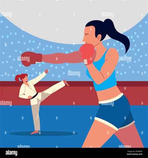 Woman Boxing Cartoon High Resolution Stock Photography And Images Alamy