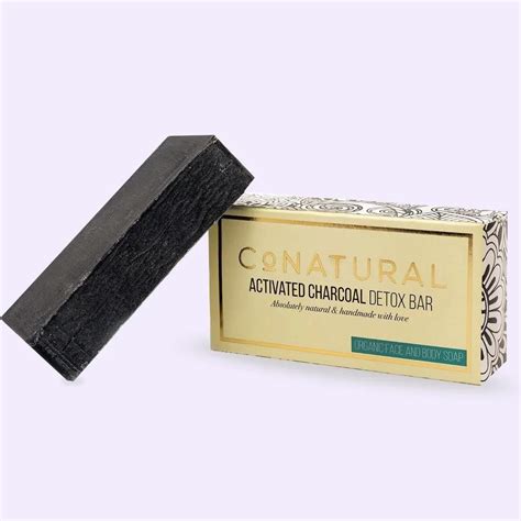 Conatural Activated Charcoal Detox Bar Organic Face And Body Soap 107g Eshaisticpk