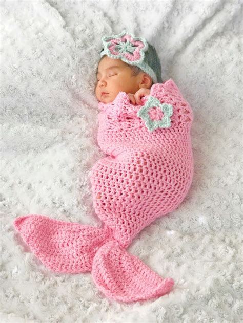 Crochet Newborn Mermaid Cocoon Etsy In 2021 Newborn Mermaid Baby