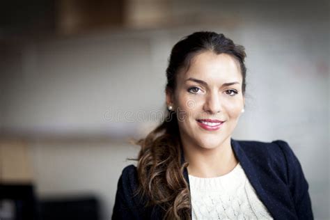 Spanish Businesswoman Smiling At The Camera Stock Image Image Of