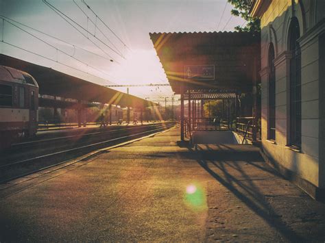 Railway Station At Sunset Copyright Free Photo By M Vorel Libreshot