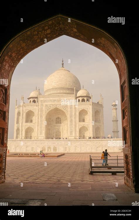 Mesmerizing Taj Mahal Through The Arch In Agra India Stock Photo Alamy