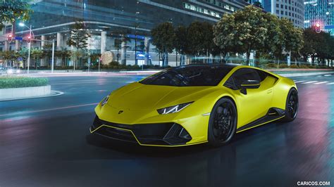 Lamborghini Huracán Evo Fluo Capsule 2021my Yellow Front Three Quarter