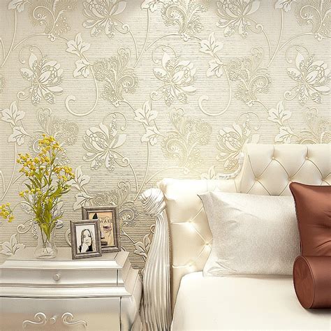 Luxury Italian Silk Fabrics Vintage Decor 3d Floral Wall Paper Flower