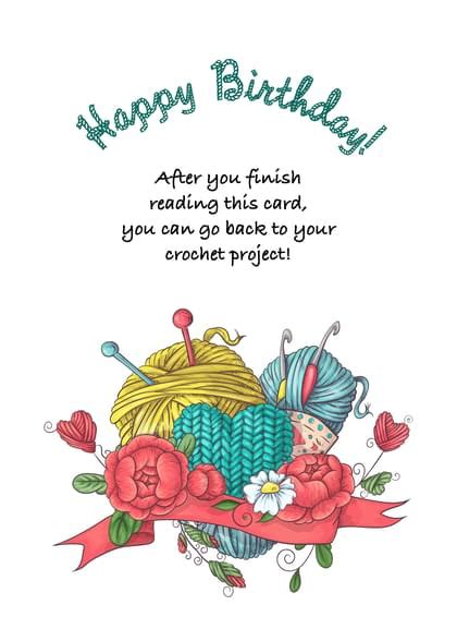 Crochet And Simply Happy Birthday Birthday Card With Your Own