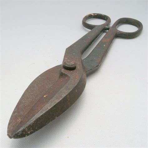 Heavy Duty Rustic Metal Vintage Tin Snips Giant Scissor Tool Etsy