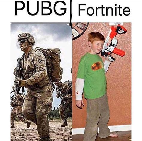 Pubg Vs Fortnite In Real Life Funny Gaming Memes Fortnite Video