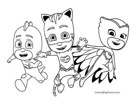My daugther really loves the chase coloring page. PJ Masks Coloring Page 02 | Coloring Page Central