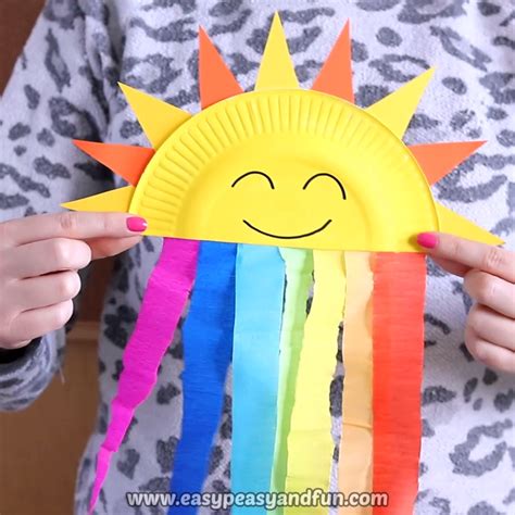 Paper Plate Sun And Rainbow Craft Easy Peasy And Fun Rainbow Crafts