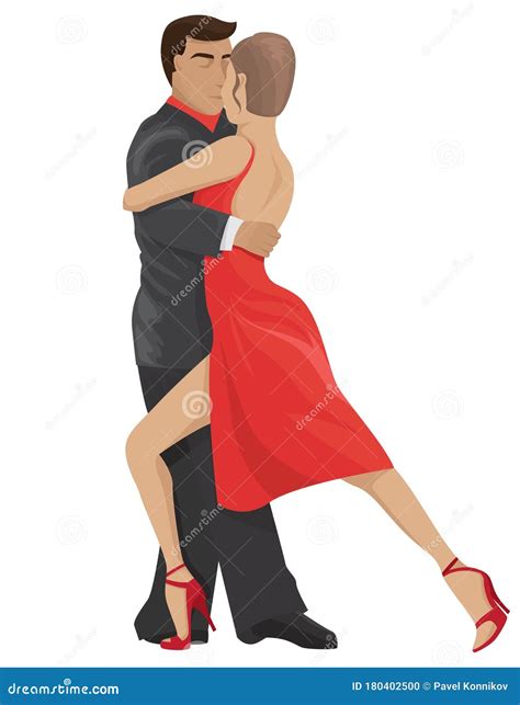 Couple Dancing Tango Stock Vector Illustration Of Pose 180402500
