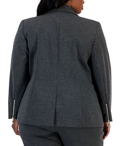 kasper plus size one button notched collar jacket macy s