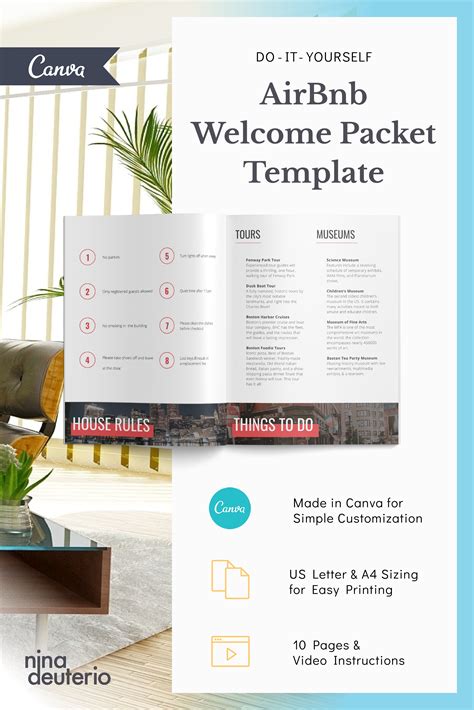 AirBnb Welcome Packet Canva Template DIY | Welcome packet ...