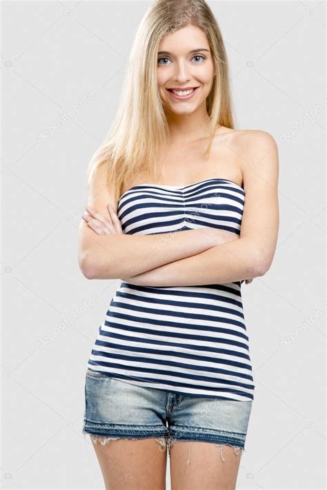 Blonde Woman Smiling Stock Photo By ©ikostudio 41318207