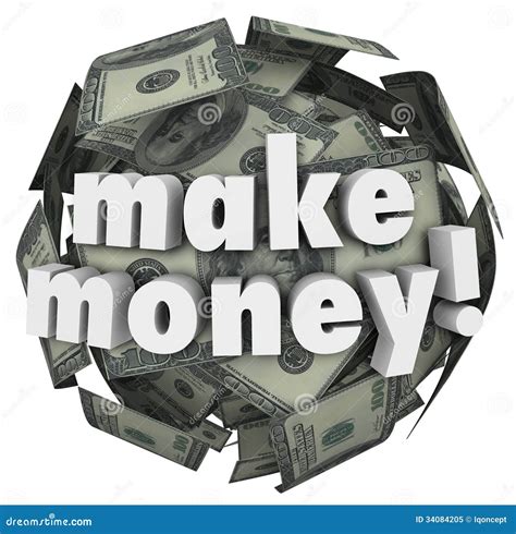 Make Money Earn Income Profit Revenue Currency Ball Royalty Free Stock