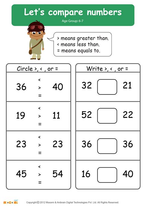 comparing numbers worksheets comparingworksheets educationlevel math