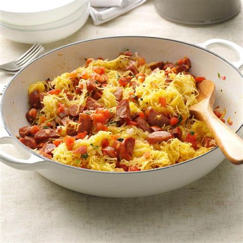 Spaghetti Squash And Sausage Easy Meal Recipe Taste Of Home