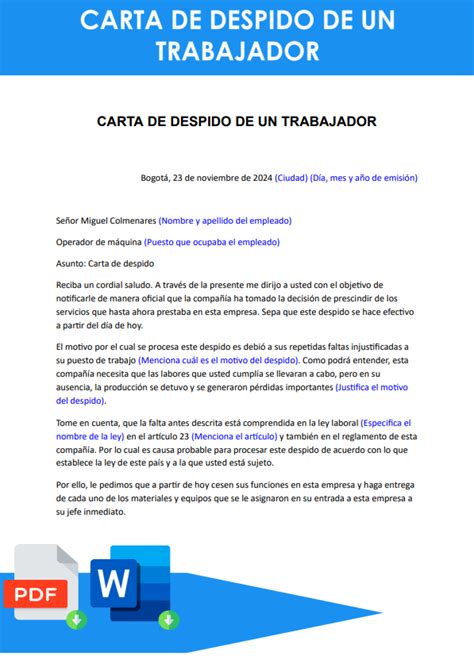 Formato De Carta De Despido Laboral Costa Rica Perodua R Vrogue