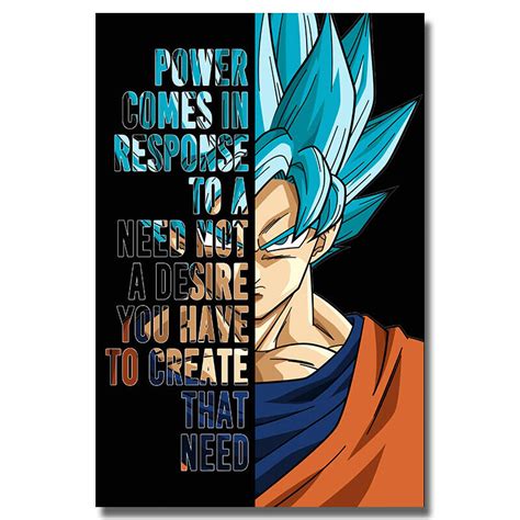 Goku Motivational Quotes Poster Anime Wall Art