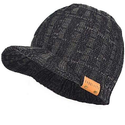 Mens Woolly Knitted Striped Newsboy Cap Cabbie Cadet Winter Hat