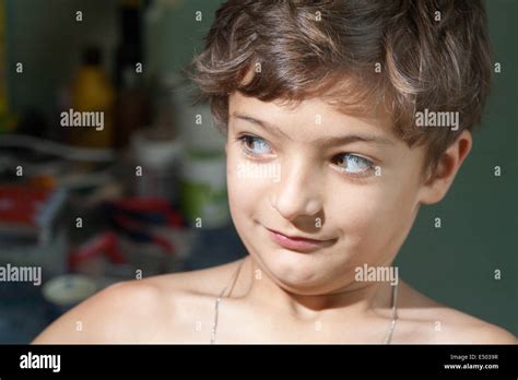 Boy Make Faces Stock Photo Alamy