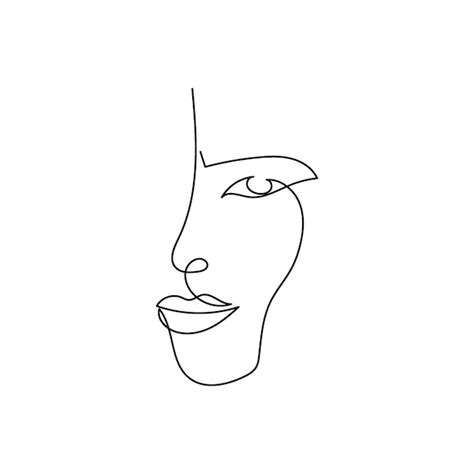 Premium Vector Facial Features Continuous Line Drawing One Line Art Of Womans Face Femininity