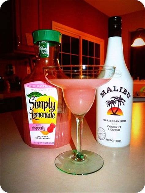 A candy cocktailmix that drink. raspberry simply lemonade, malibu rum, ice and blend...YUM ...
