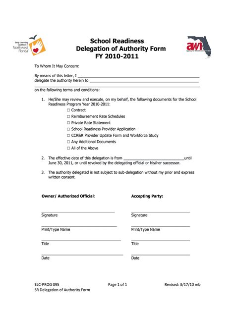 Fillable Online Delegation Of Authority Form Fax Email Print Pdffiller
