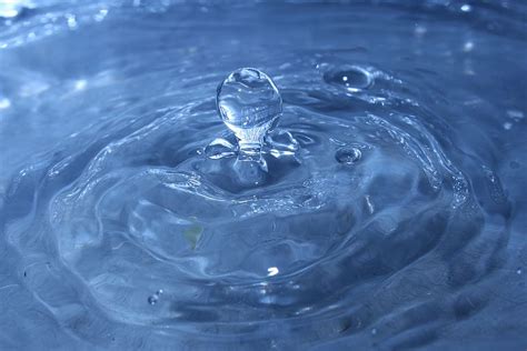 Water Drop Single Life Motion Splashing Close Up Rippled Nature