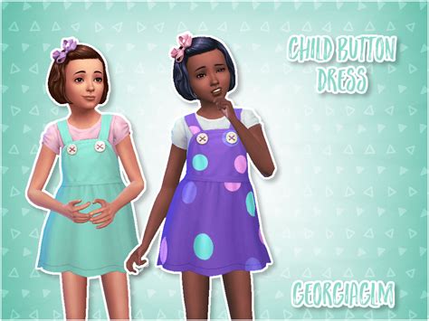 Sims 4 Child Button Dress The Sims Book