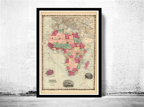 Old Map Of Africa 1860 Vintage Maps And Prints