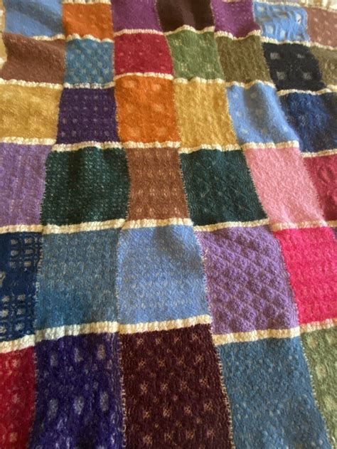 Handmade Patchwork Wool Throw Lap Blanket Multi Colored Etsy