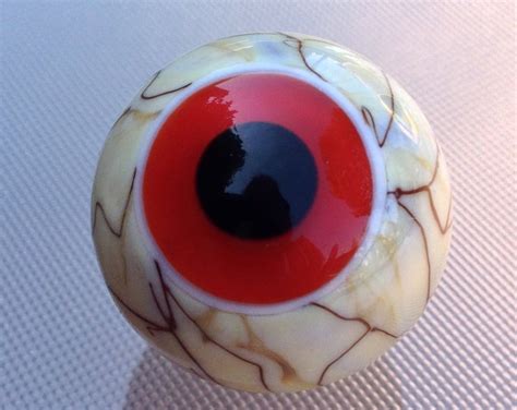 Vibrant Lampwork Glass Eyeball Marble With A Clear Red Iris Etsy