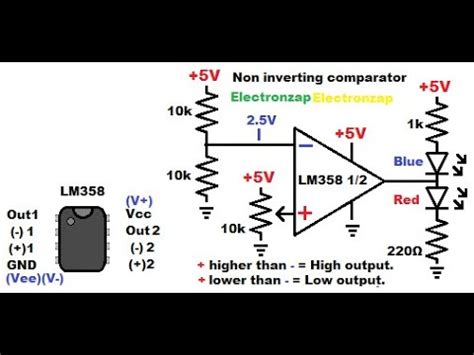 Operational Amplifier Non Inverting Comparator Circuit Made Using