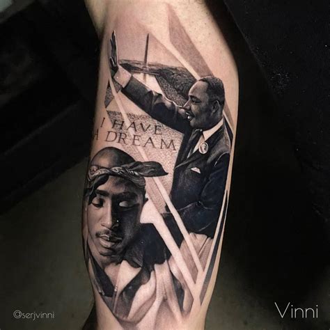 Tupac And Martin Luther King Jr Portrait Tattoo