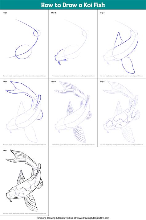 How To Draw A Koi Fish Printable Step By Step Drawing Sheet