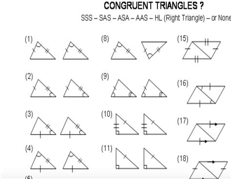 Solved Congruent Triangles Sss Sas Asa Aas Hl Right Chegg