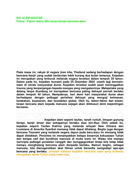 Faktor Dan Kesan Bencana Alam