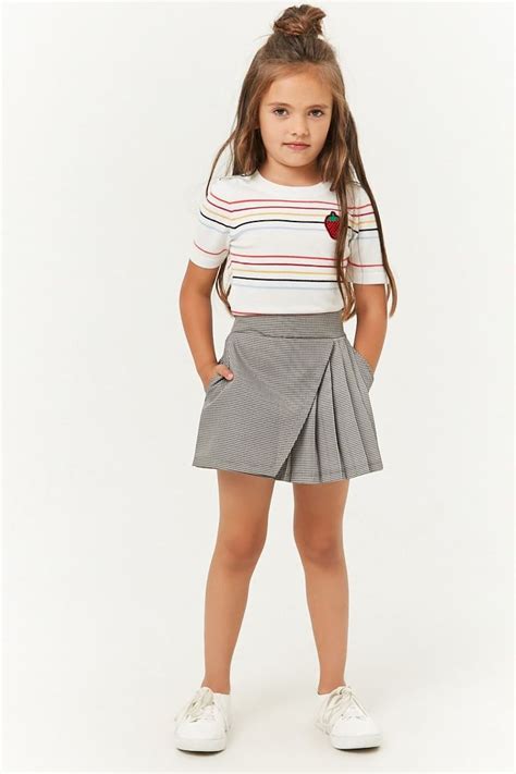 Girls Houndstooth Mock Wrap Skirt Kids Skirts For Kids Girly Girl