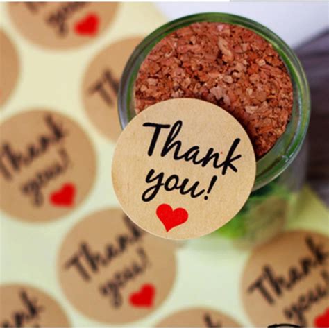 Thank You Sticker Handmade With Love Self Adhesive Sticker Labels T