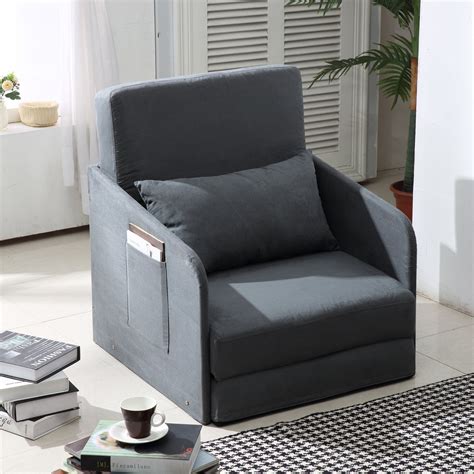 Single Sofa Bed Armchair Soft Floor Sleeper Lounger Futon Couch W