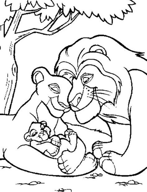 An awesome coloring page of the film, the lion king! The Lion King Family Coloring Page - Download & Print ...