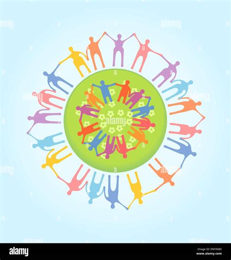 People Around The World Holding Hands Unity Concept Illustration Stock