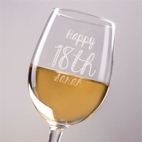 Buy Personalised Wine Glass Happy 18th For Gbp 999 Card Factory Uk