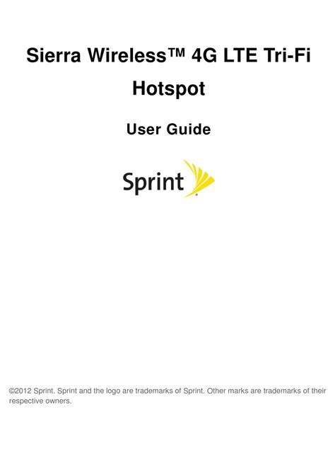 Sierra Wireless 4g Lte Tri Fi Hotspot User Manual Pdf Download Manualslib