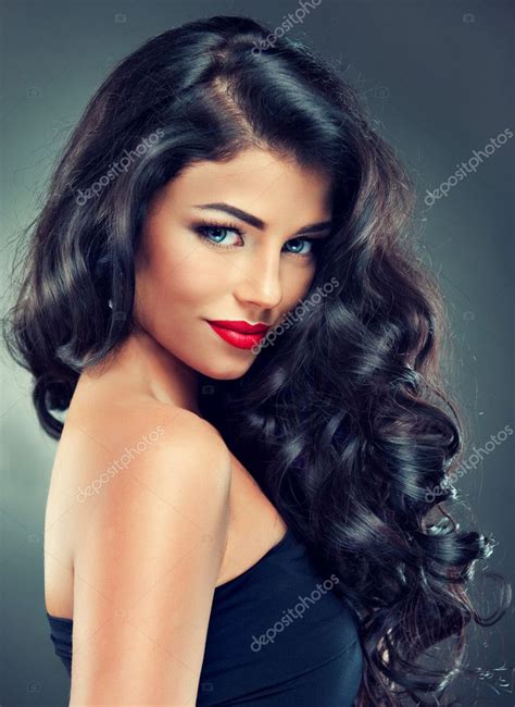 Woman With Long Curly Hair Stock Photo By ©edwardderule 43667773