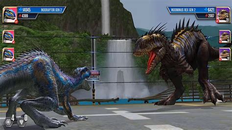 Indoraptor Gen Vs Indominus Rex Gen Jurassic Dinosaur Battle Jurassic World The Game