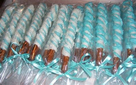 Pretzel Rods Chocolate Covered Pretty In Blue And White Etsy