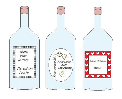 Flaschen können einfach nur gläserne behälter sein oder echte, kleine kunstwerke. Flaschenetiketten Zum Ausdrucken Kostenlos