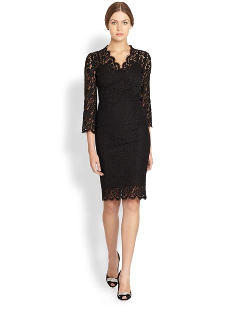 lyst dolce and gabbana lace dress in black