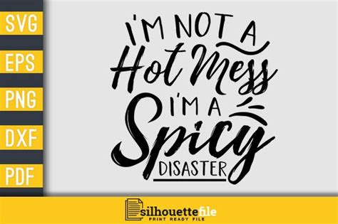 Im Not A Hot Mess Im A Spicy Disaster Graphic By Silhouettefile